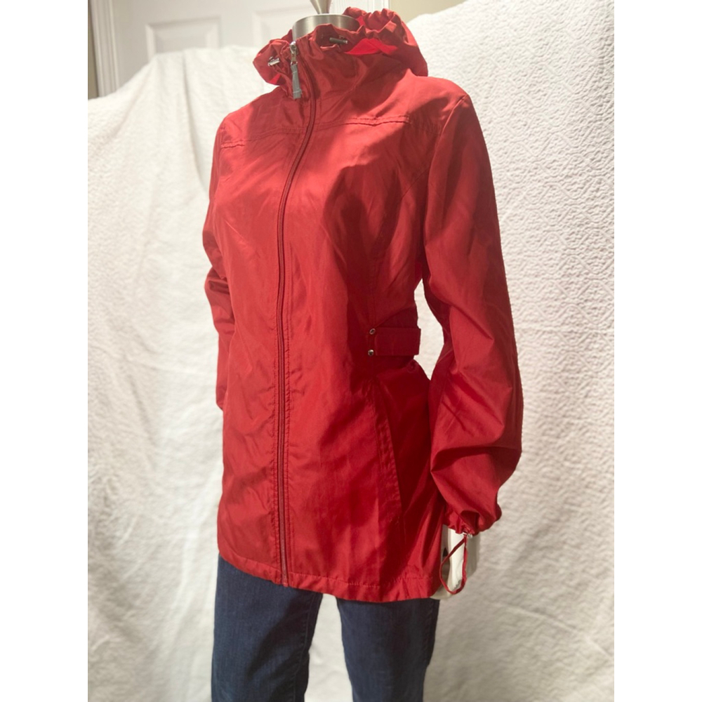 Jones New York Red Packable Rain Jacket Parka Windbreaker | Street Style Size L - Picture 2 of 15